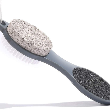 Pack of 2 – 4 in 1 Foot Scrubber | Pedicure Tool with Pumice, Brush, File & Buffer | Smooth Heels at Home