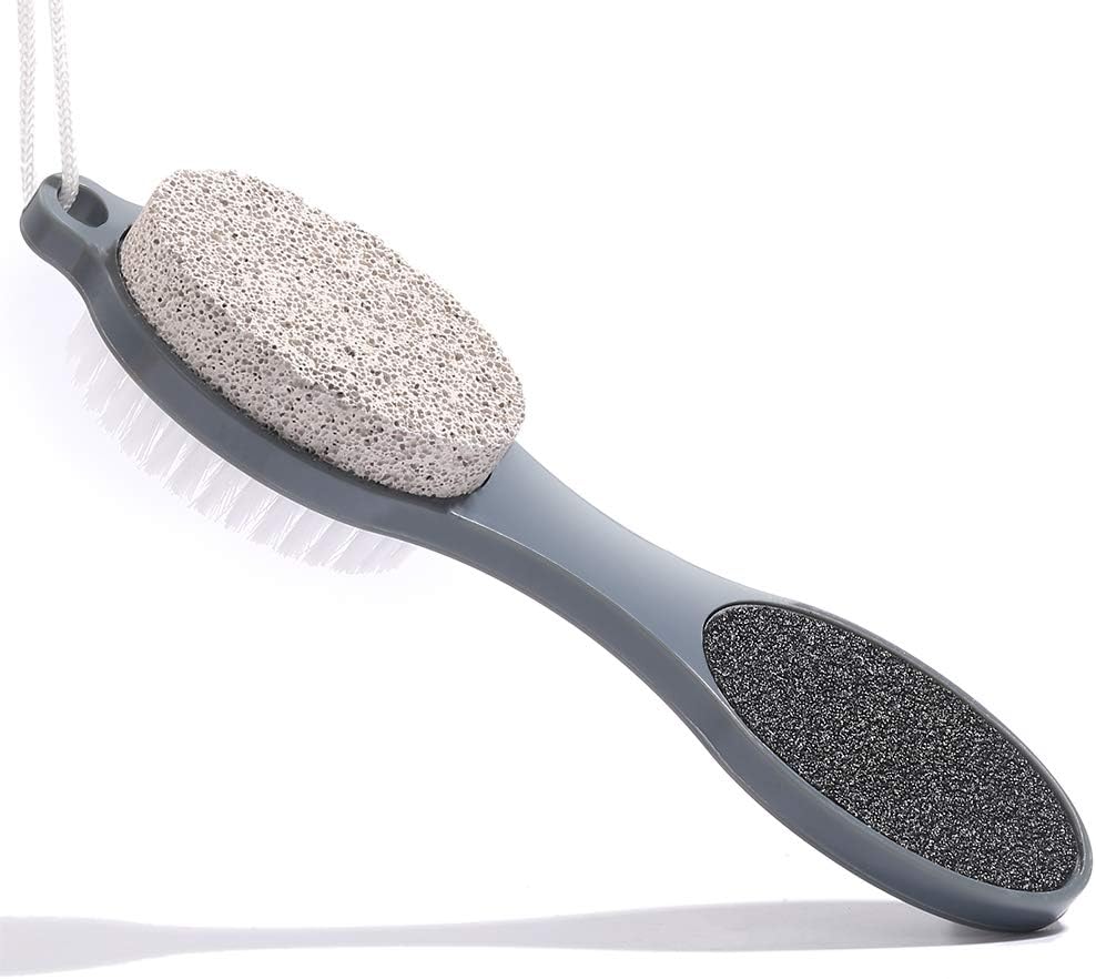 Pack of 2 – 4 in 1 Foot Scrubber | Pedicure Tool with Pumice, Brush, File & Buffer | Smooth Heels at Home