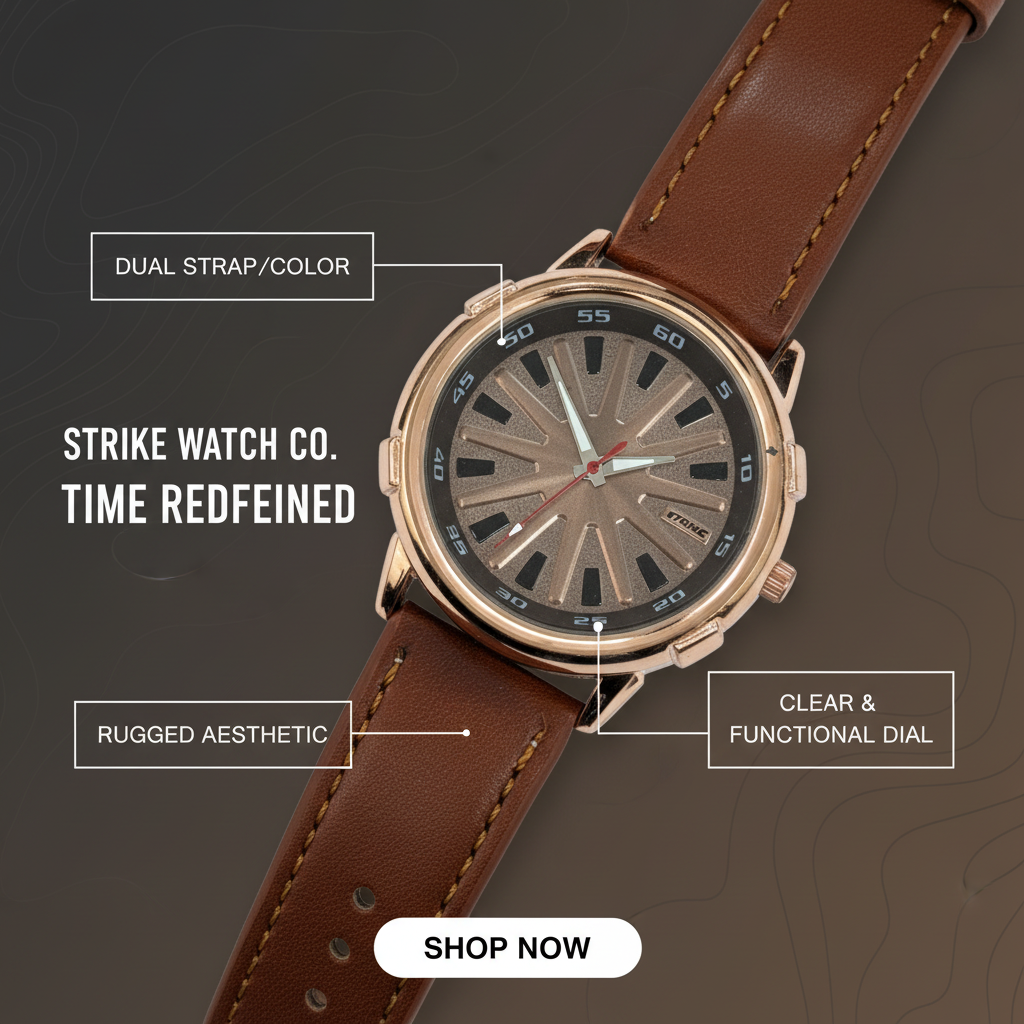 GearLine Dual Strap Gray & Brown Men Watch