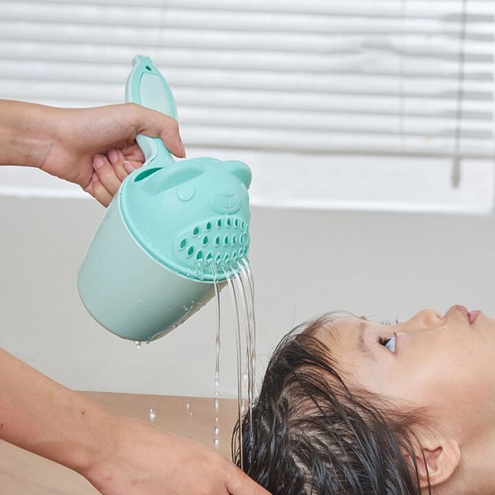 Cartoon Shaped Baby Bath Mug Shower and Holder