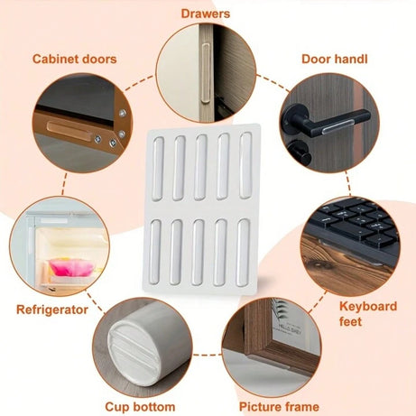 10/20/30 Pcs Self Adhesive Silicone Bumper Strip For Wall Protect from Chair, Sofa, Door and Table