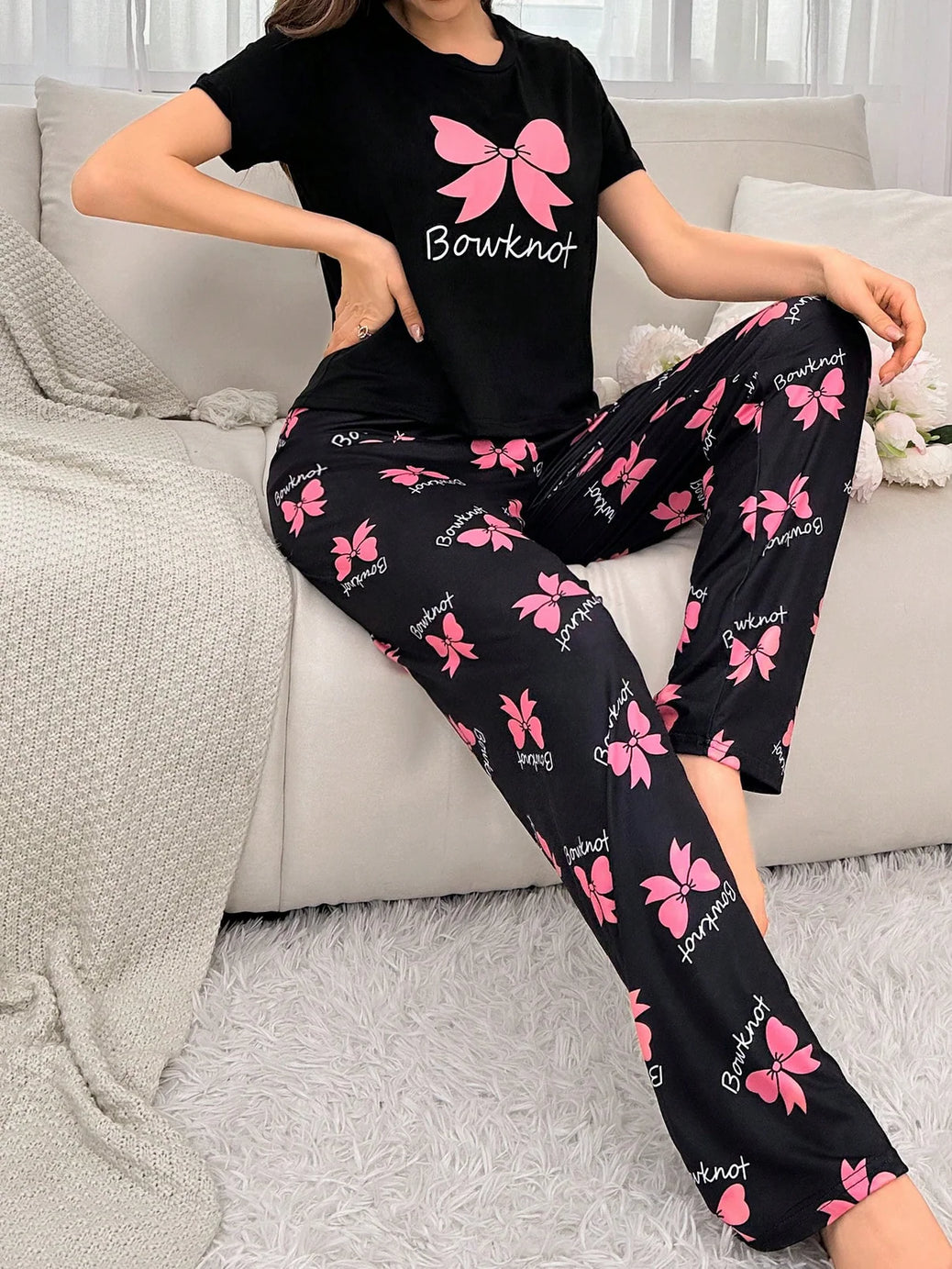 Black Bowknot Nightwear