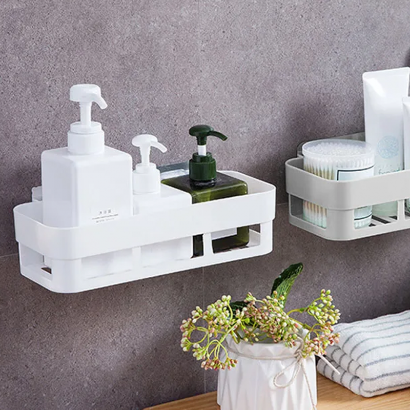 (Pack of 3) Multipurpose Bathroom and Kitchen Shelf Wall Holder Storage Rack