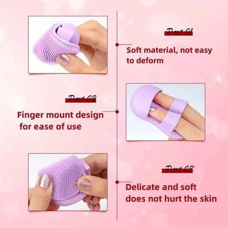 (Pack of 2) Soft Silicone Manual Facial Cleansing Finger Face Brush for Makeup Removal Nose and Wing Cleaner for Women