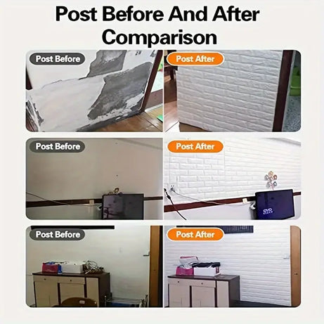 Water and Moisture Proof Anti Collision Self Adhesive White Brick Vinyl Tile Wallpaper Stickers For Home Decor