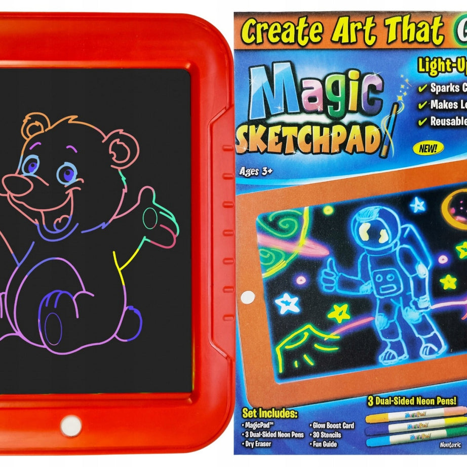 3D Magic Drawing Pad for Kids – 8 Light Effects Glow Sketch Tablet with Pens