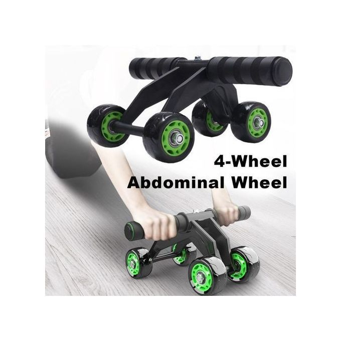 Metal 4 Wheel Abdominal Exercise Roller For Man and Woman Tool With Box