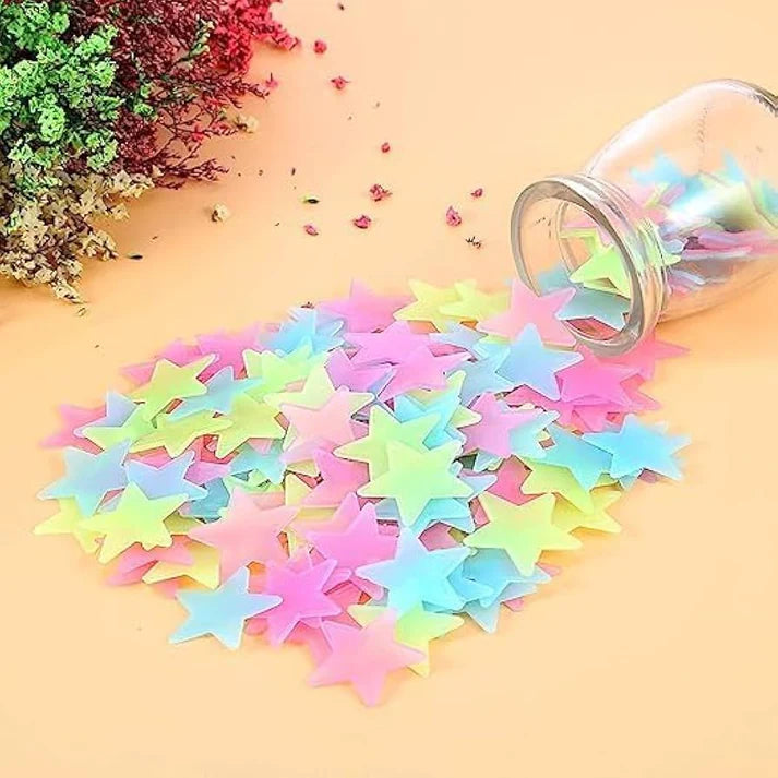 100Pcs Self Adhesive Glow-in-the-Dark Stars