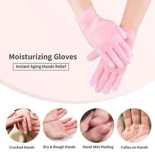 1 Pair Silicone Moisturizing Lotion Gel Gloves For Eczema and Rough Dry Skin Treatment