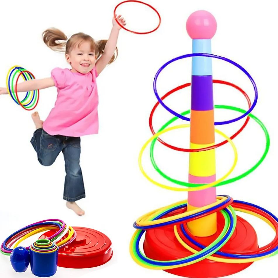 Children Ring Toss Game Set Rainbow