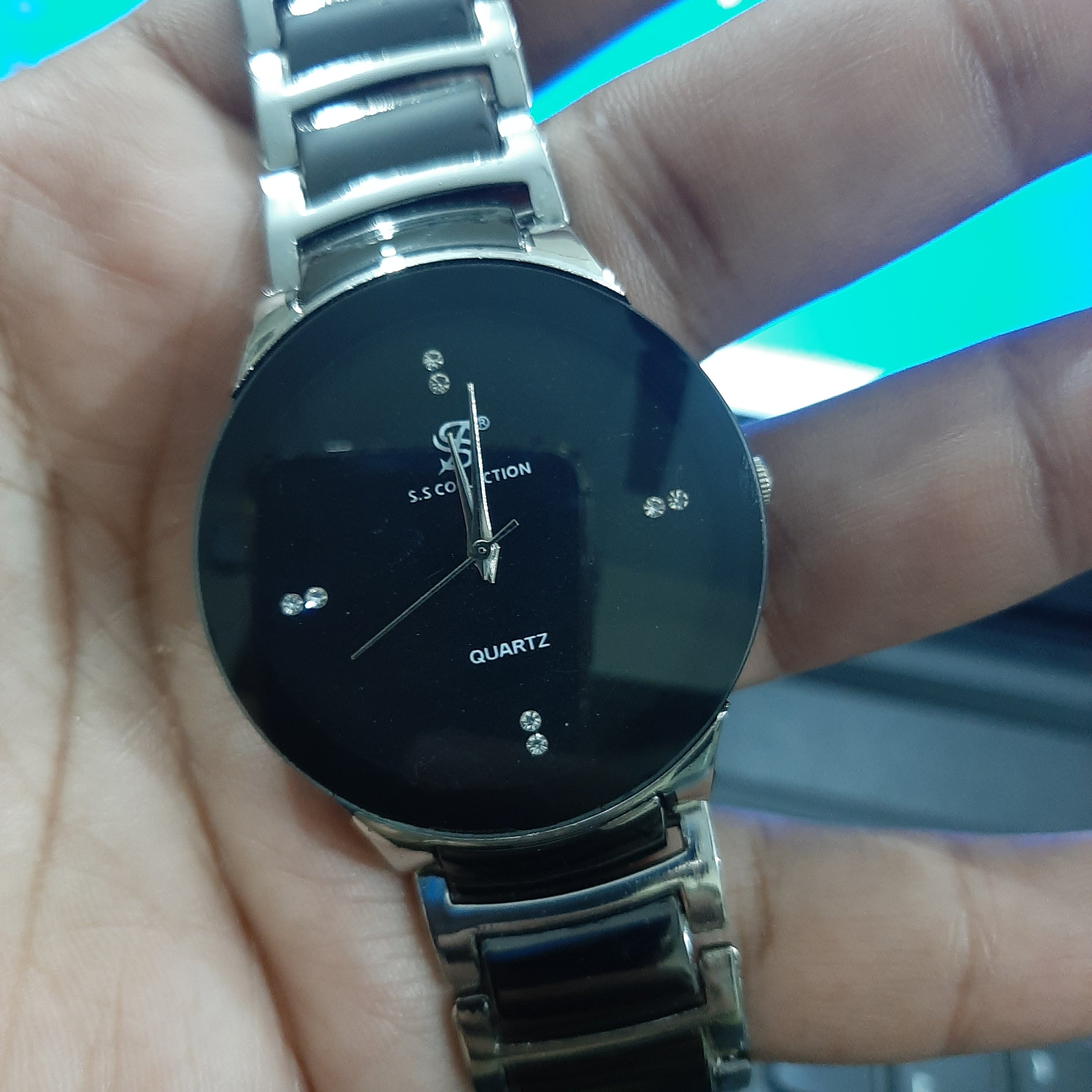 Centrix Chain Watch in Metallic Black with Golden/Silver Color Wrist Watch For Men