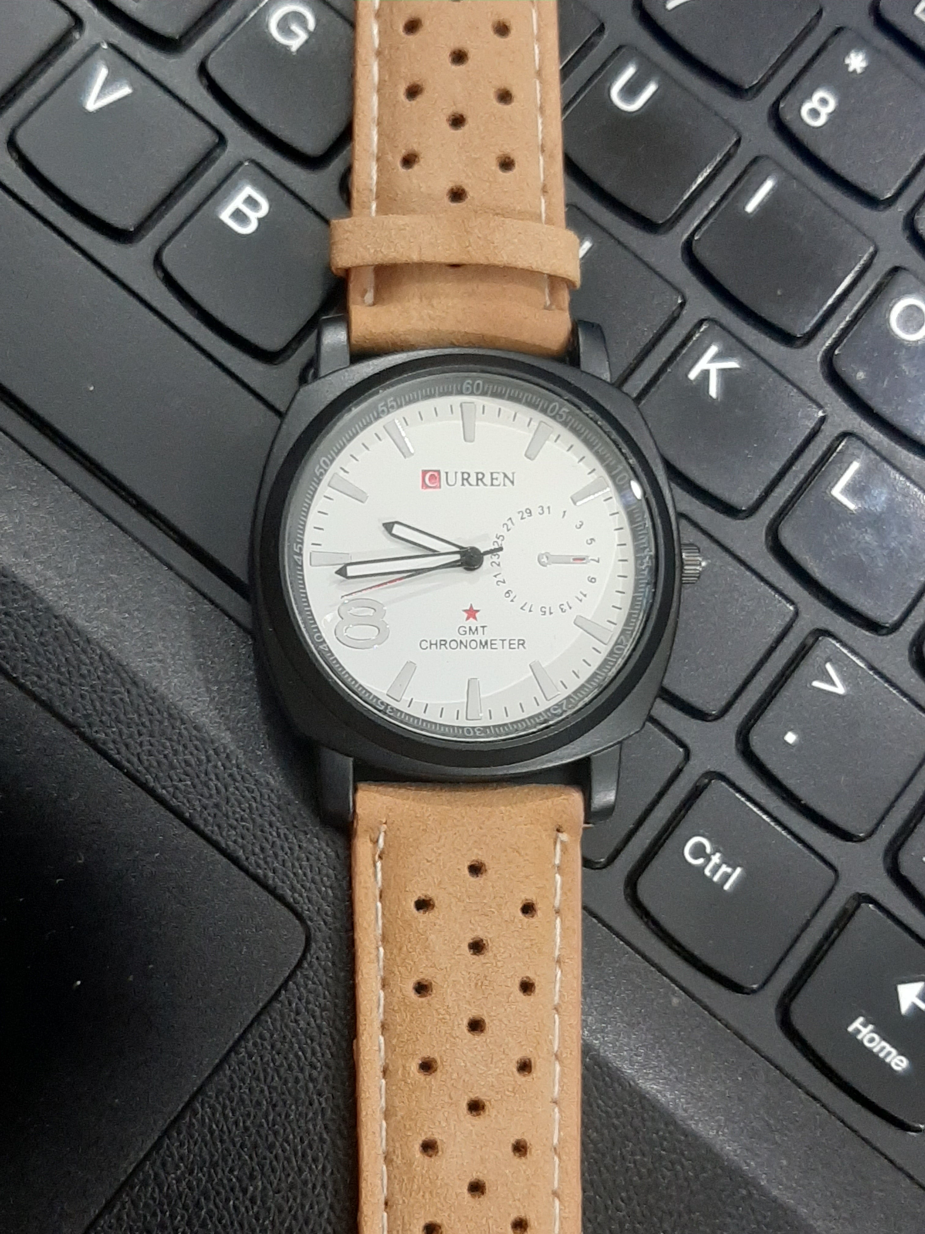 Brown Leather Strap Wrist Watch For Men