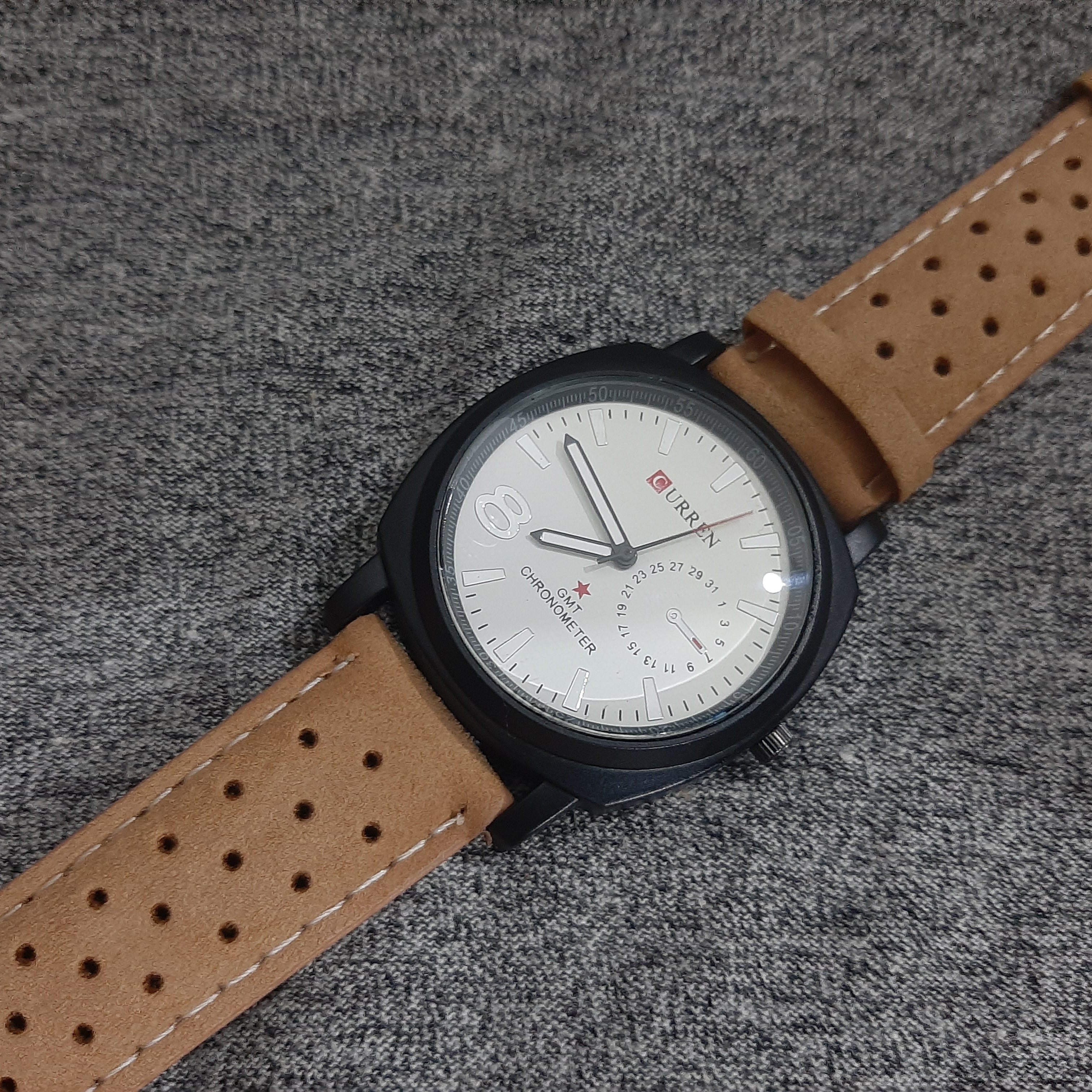 Brown Leather Strap Wrist Watch For Men