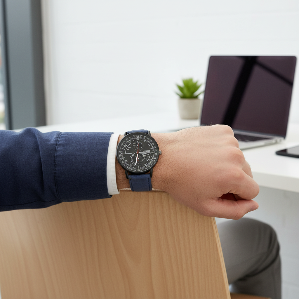 GearLine Dual Strap Gray & Blue Men Watch