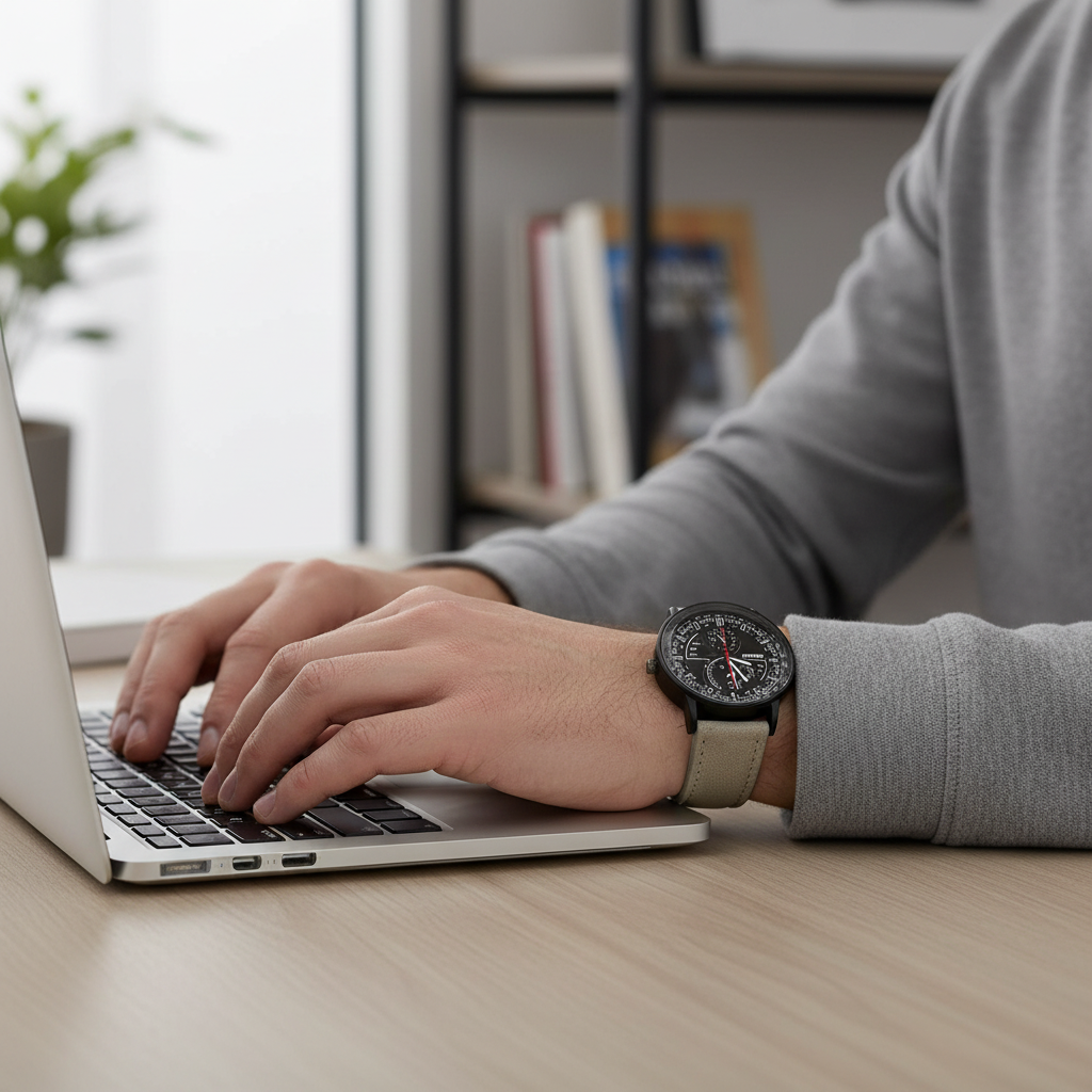 GearLine Dual Strap Gray & Blue Men Watch