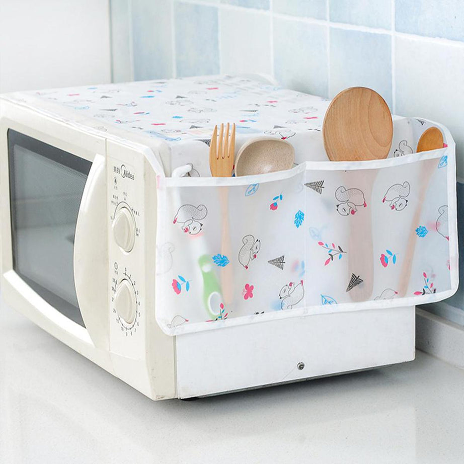 Microwave Oven Cover with Side Storage Pockets