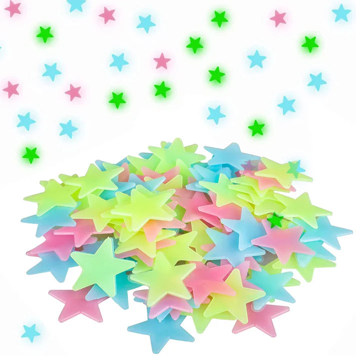 100Pcs Self Adhesive Glow-in-the-Dark Stars