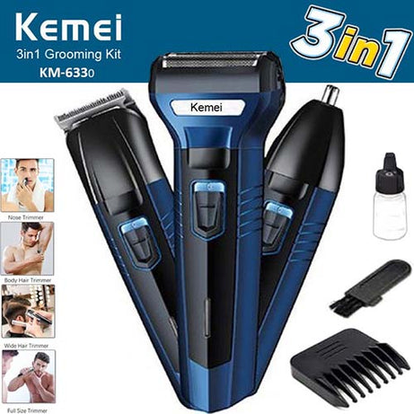 kemei 3 in 1 Multi Functional Trimmer Rechargeable Shaver