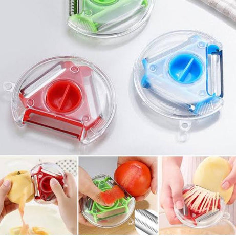 (Pack of 3) Multifunctional 3 in 1 Vegetable and Fruit Peelers with 3 Blades Stainless Steel Shredder Slicer