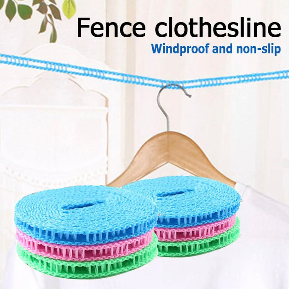 Buy 3 Get 3 Free Offer 6 Pcs Wind Proof Non Slip Nylon Hanging Drying Rope Clothes washing line with full size of 5 Meters in Rs 999 - 6 Pcs