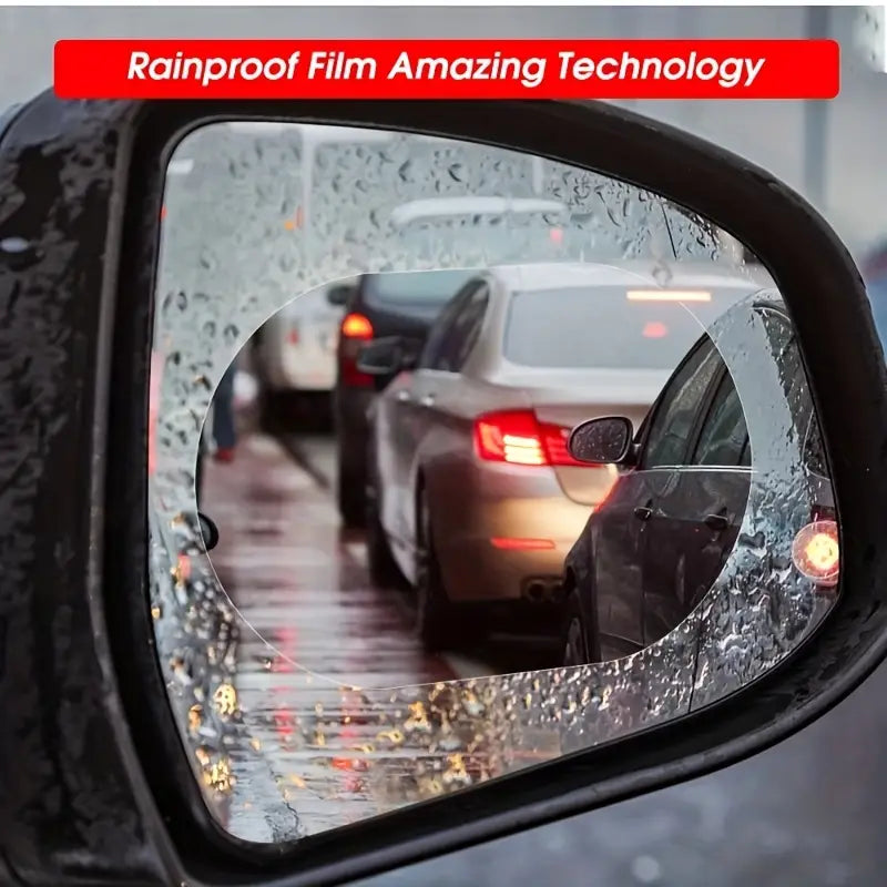 (Pack of 4) Water And Rain Proof Antilog Film For Car Mirror