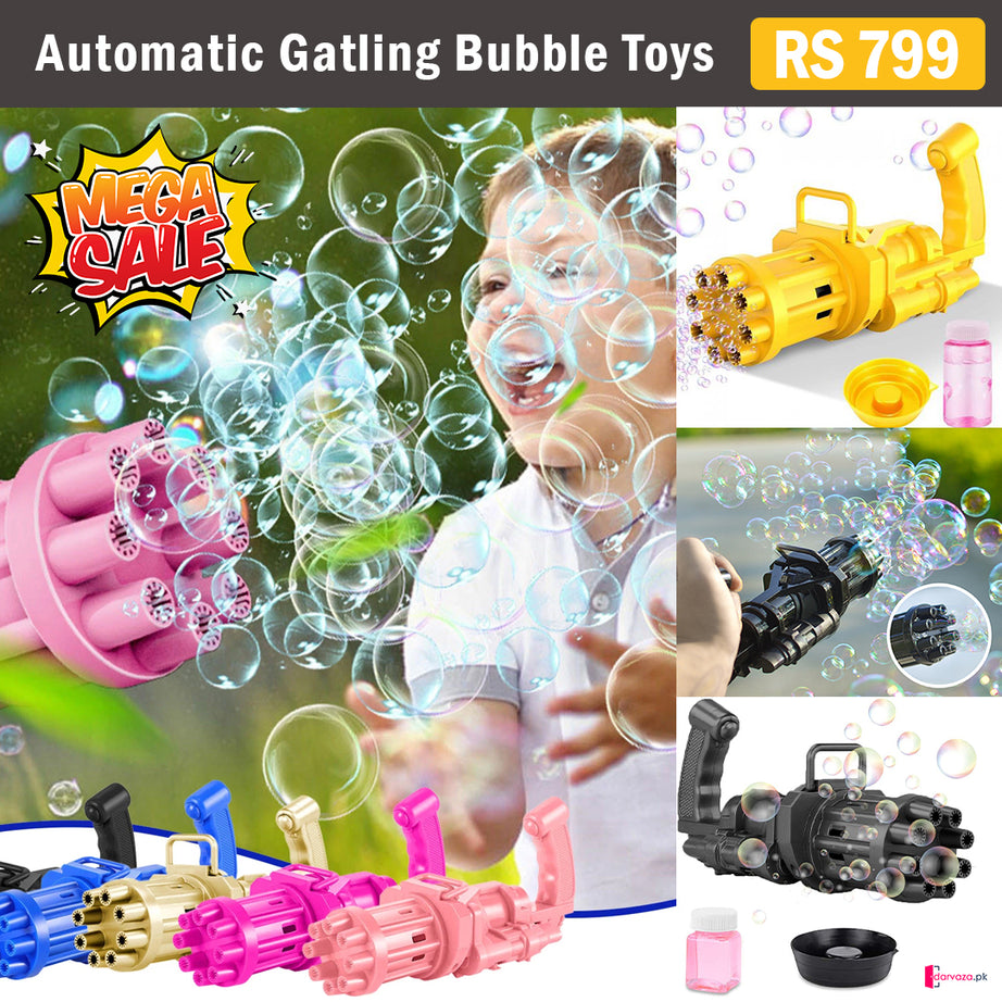 Mega Sale Offer New Kids Automatic Gatling Bubble Toys