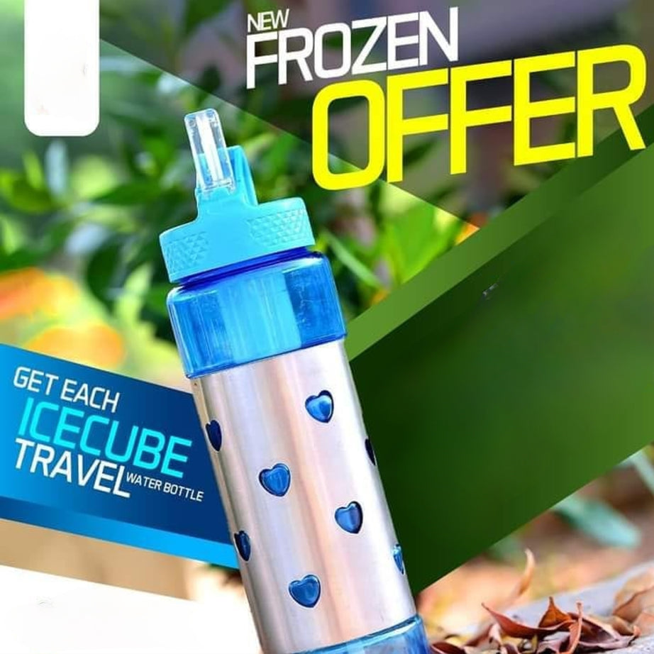 Steel Water Bottle With Ice Pack Inside For Travelling Home and Outdoor Use