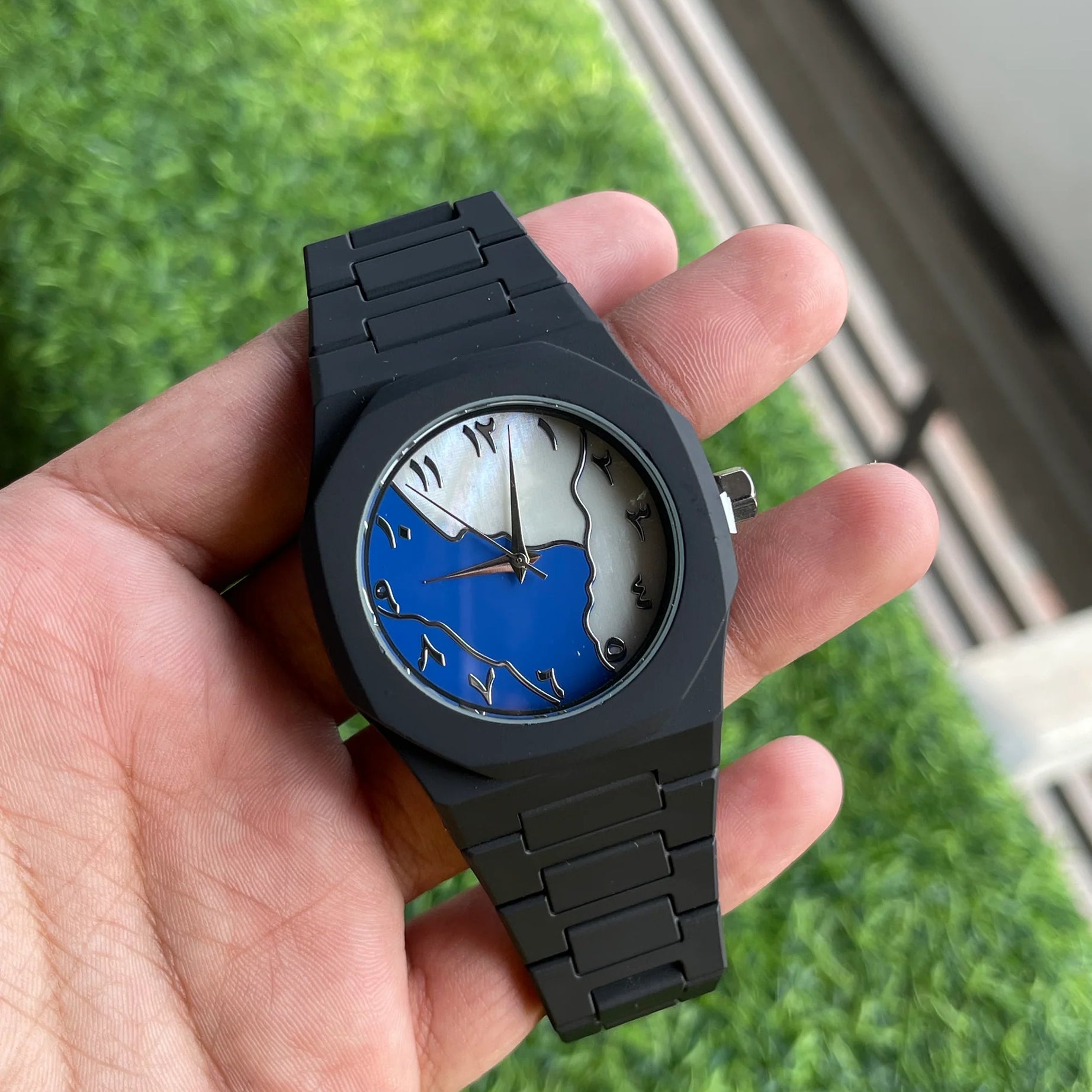 Black Classic Arabic Aura – Blue Marble Storm Edition