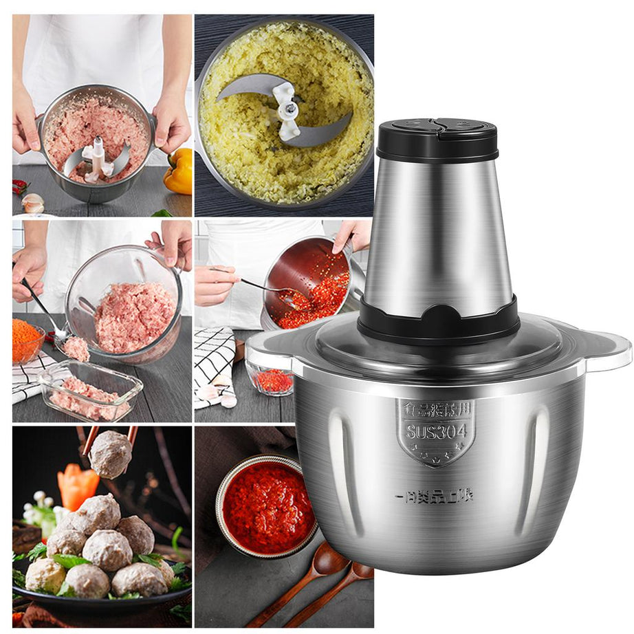 Heavy Duty Grinder and Chopper Machine Food Processor &amp; 2L Meat Grinder Chopper for Meat, Vegetables, Fruits and Nuts