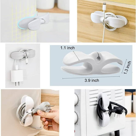 (Pack of 2) Wire Cable Organizer Clip Adhesive Cord Storage Wrapper Winder