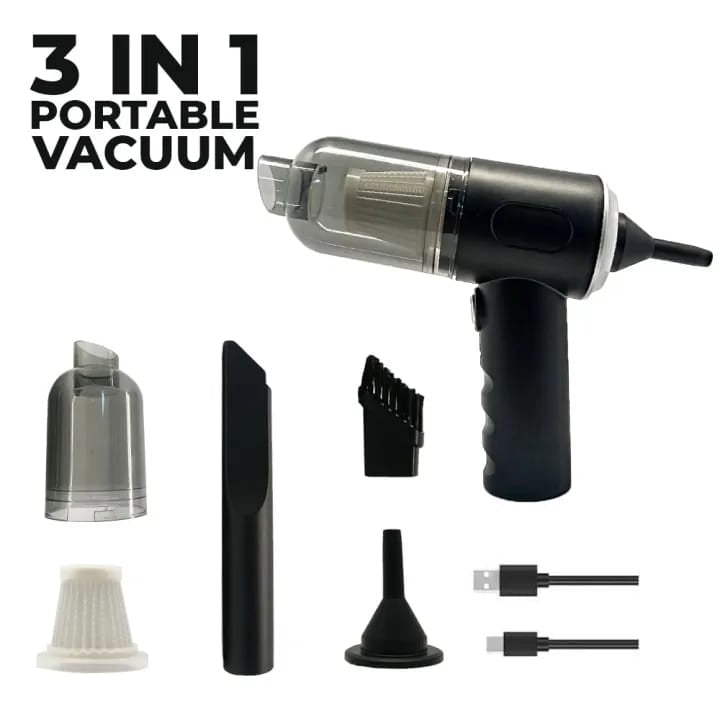 Imported Cordless 3-in-1 Rechargeable Vacuum Cleaner and Blower - Cleans up every corner of your Home and Car