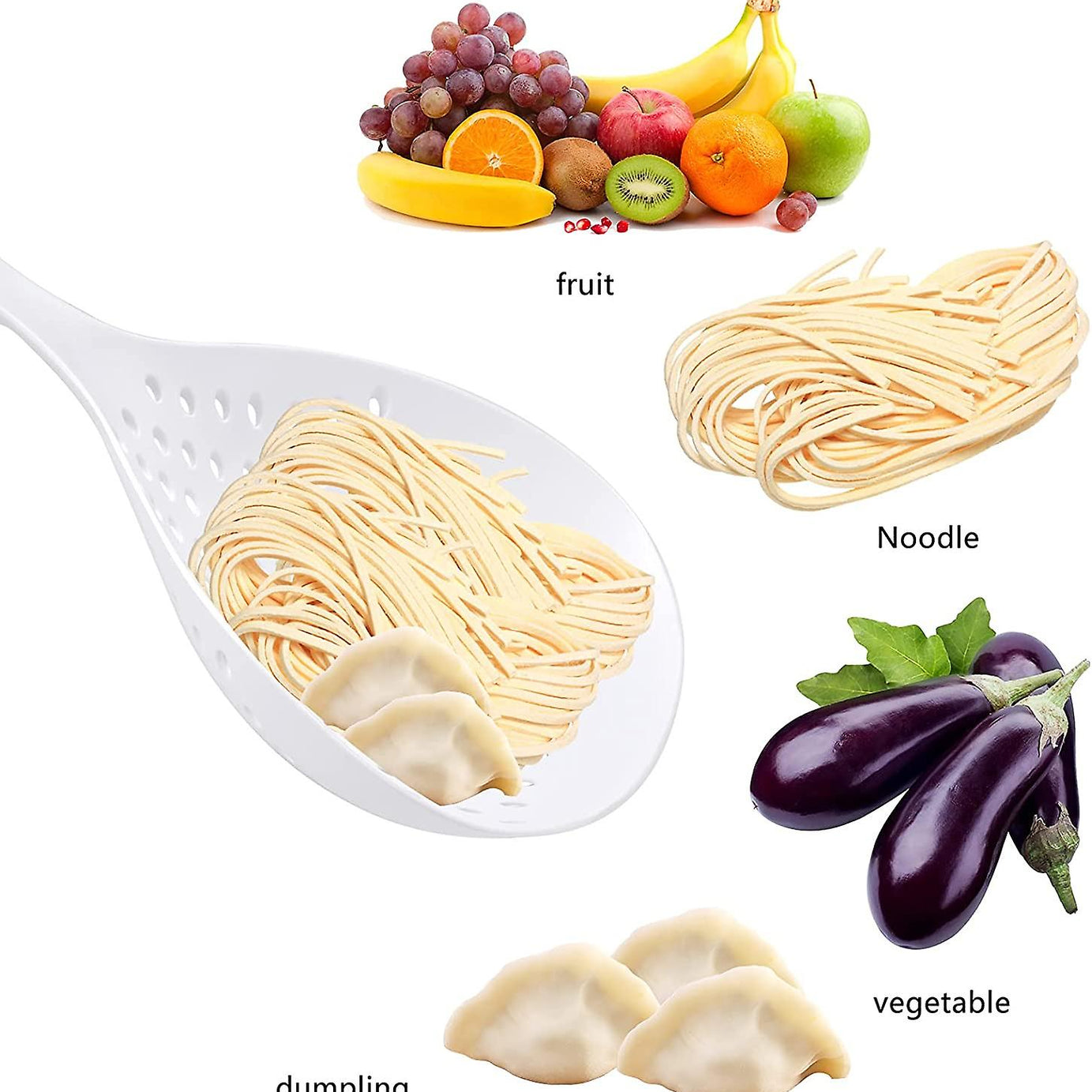 Food Noodle Strainer Scoop with Long Handle For Pasta Vegetable Fruits Cooking & Straining
