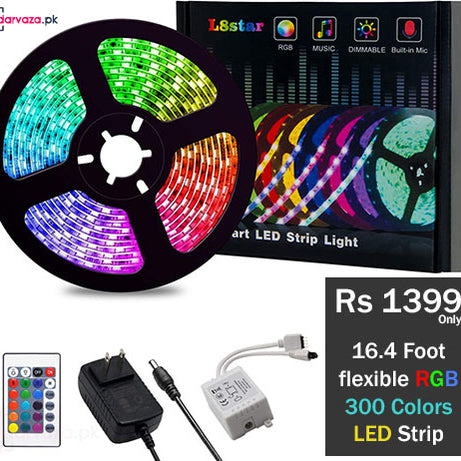 RGB 300 Color Led Strip Lights with Remote & Power Supply