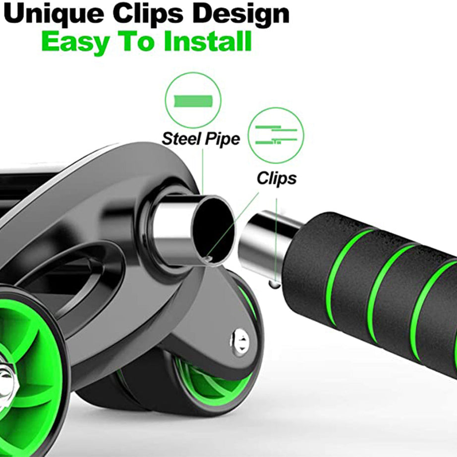 Metal 4 Wheel Abdominal Exercise Roller For Man and Woman Tool With Box