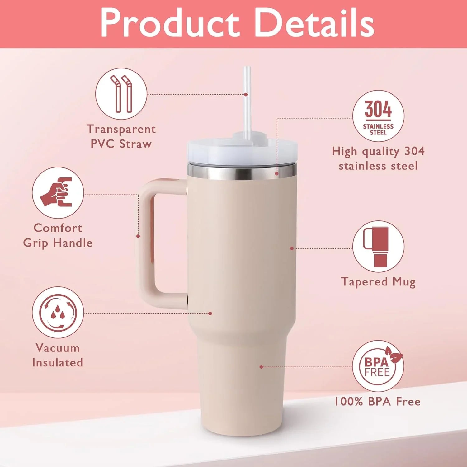40oz STANLEY Stainless Steel Tumbler – 1200ml Leak-Proof Premium Travel Mug