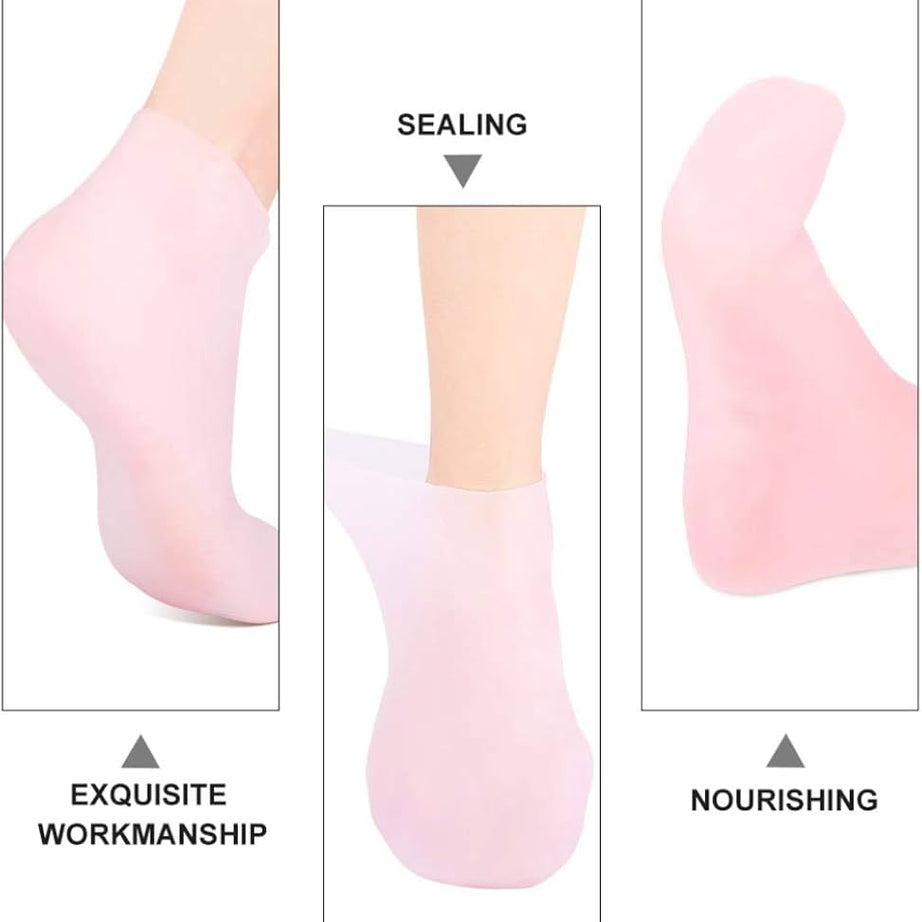 Anti Slip Silicone Moisturizing Socks for Repairing Dry Feet, Cracked Heels and Softening Rough Skin