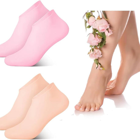 Buy 1 Pair Get 1 Pair Free Offer 4 Pcs Silicone Moisturizing Socks for Foot Care