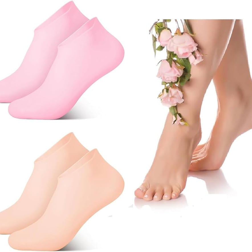 Buy 1 Pair Get 1 Pair Free Offer 4 Pcs Silicone Moisturizing Socks for Foot Care