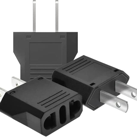 Universal EU to US Plug Adapter – Travel Charger Converter (2-Pin Flat)