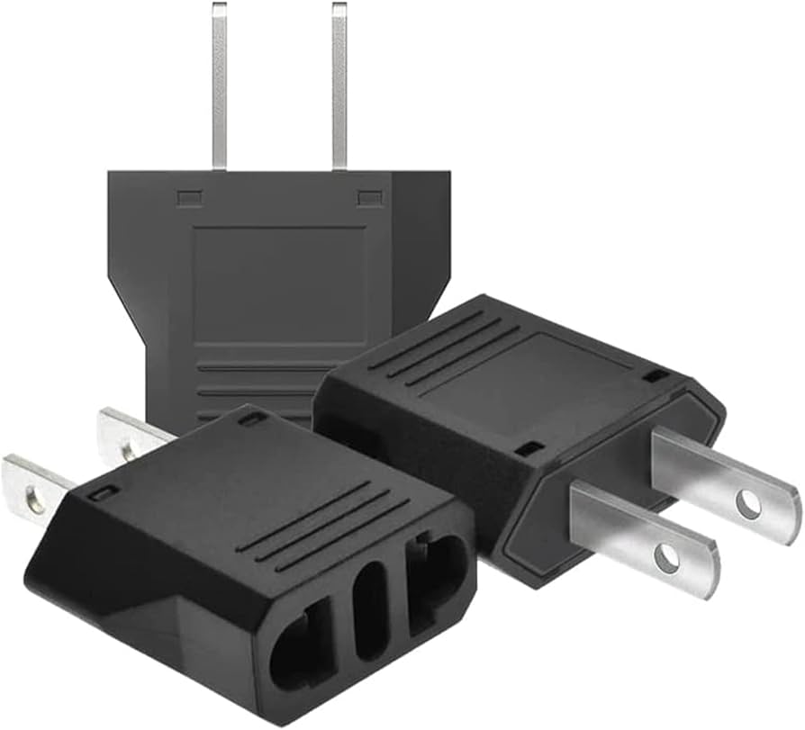 Universal EU to US Plug Adapter – Travel Charger Converter (2-Pin Flat)