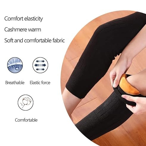 Full Wool Cashmere Warm Knee Pads 2 Pcs Super Elastic Knees Sleeves Support Protector