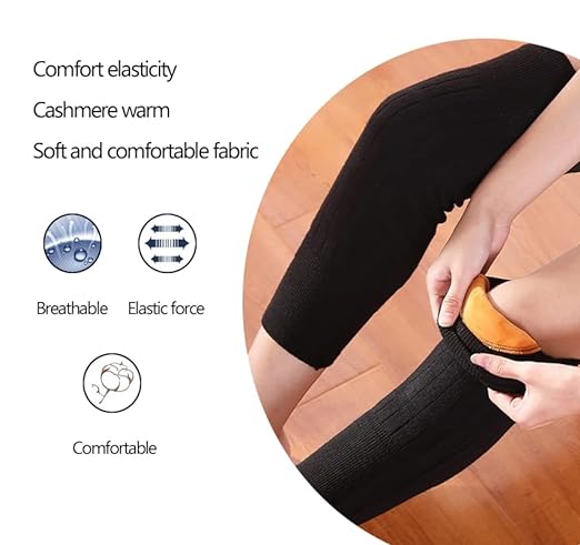 Full Wool Cashmere Warm Knee Pads 2 Pcs Super Elastic Knees Sleeves Support Protector