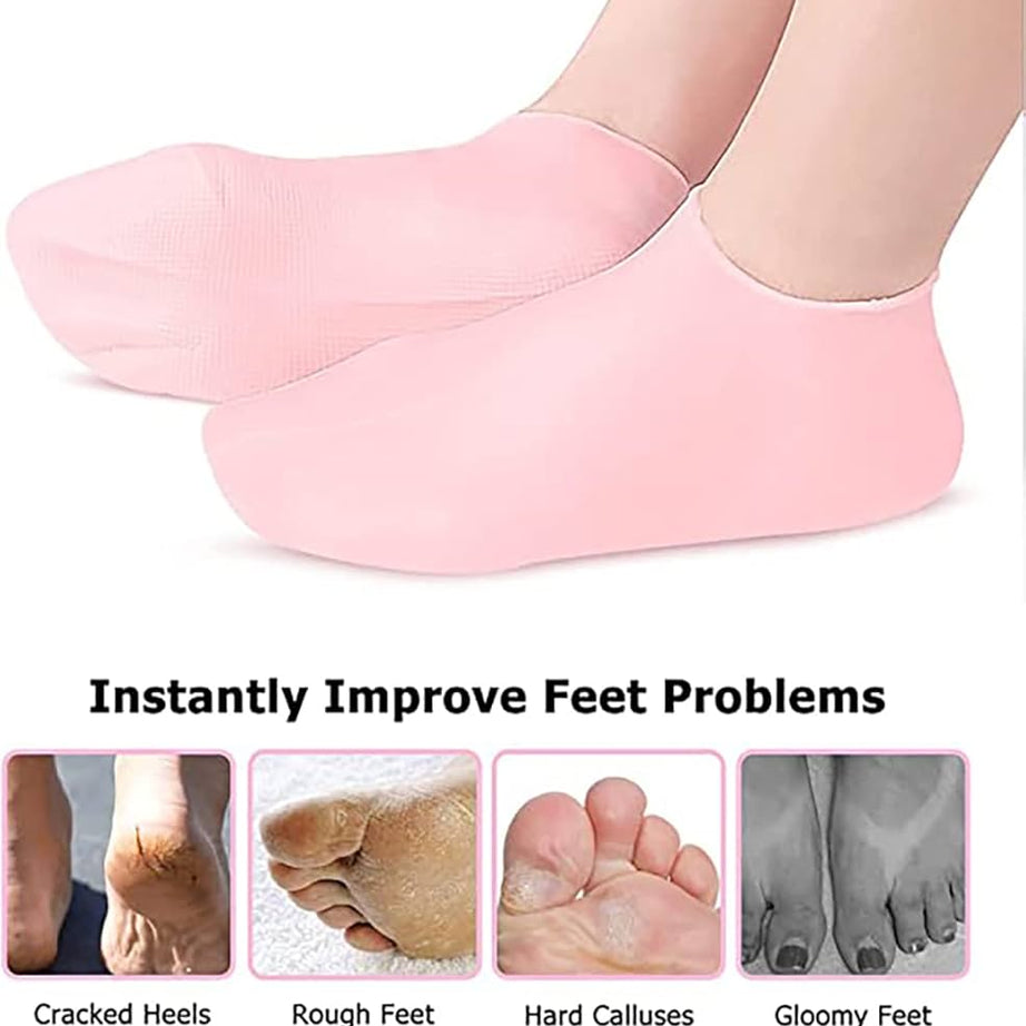 Buy 1 Pair Get 1 Pair Free Offer 4 Pcs Silicone Moisturizing Socks for Foot Care