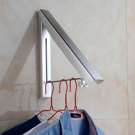 Foldable Wall Mounted Retractable Clothes Drying Rack For Hanging Clothes