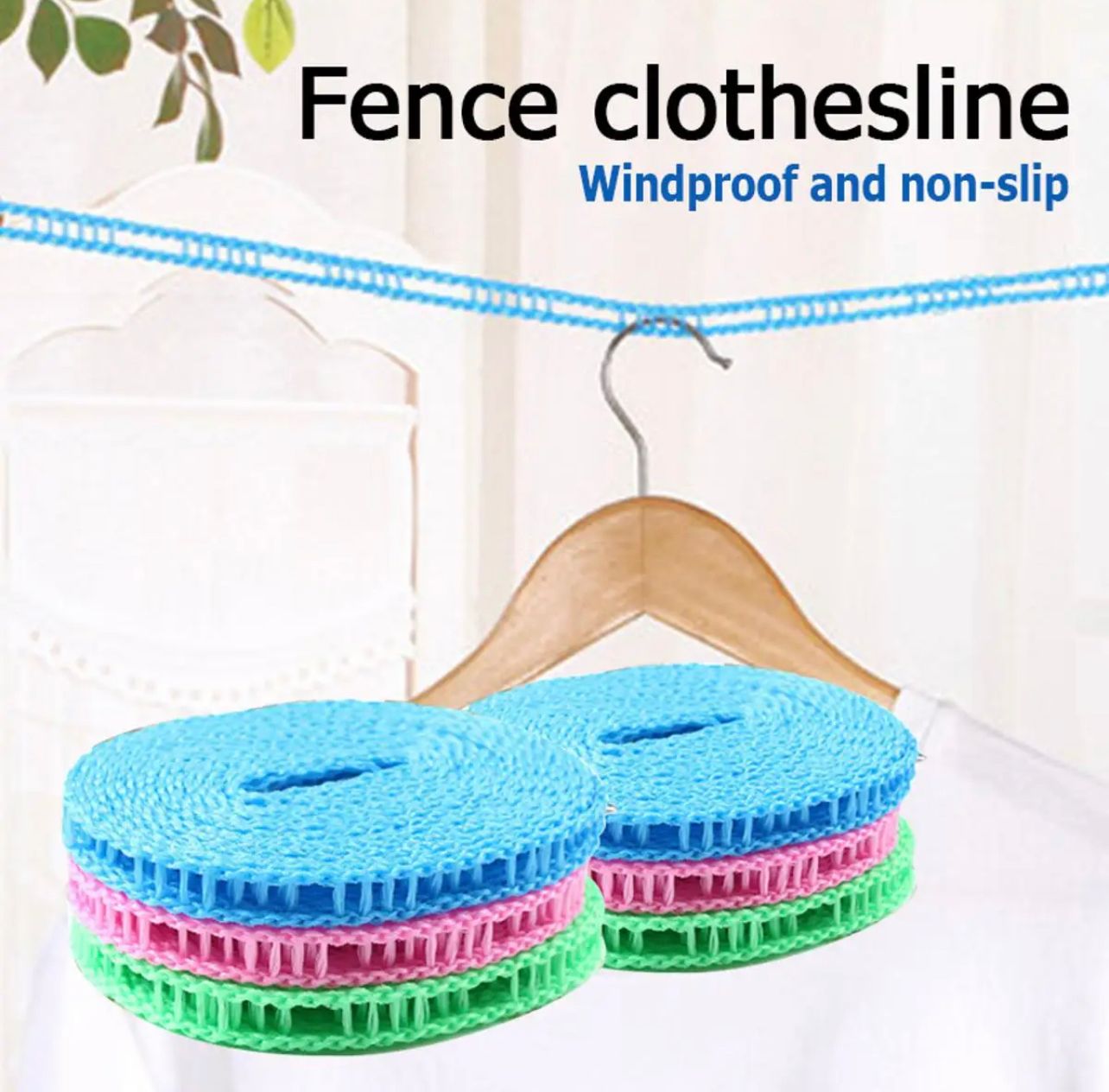 Buy 1 Get 2 Free Offer 3 Pcs Wind Proof Non Slip Nylon Hanging Drying Rope Clothes washing line with full size of 5 Meters in Rs 699