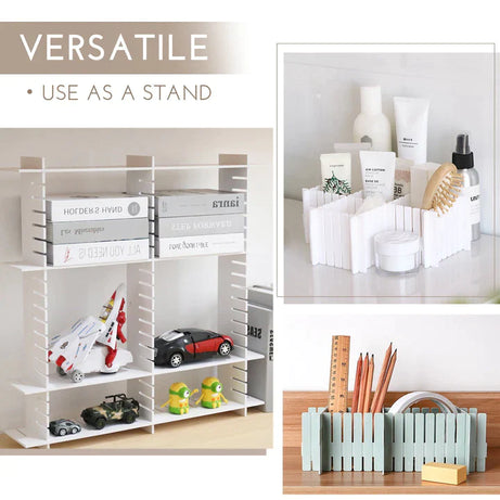 Adjustable Drawer Separator & Plastic DIY Divider Clapboard Organizer