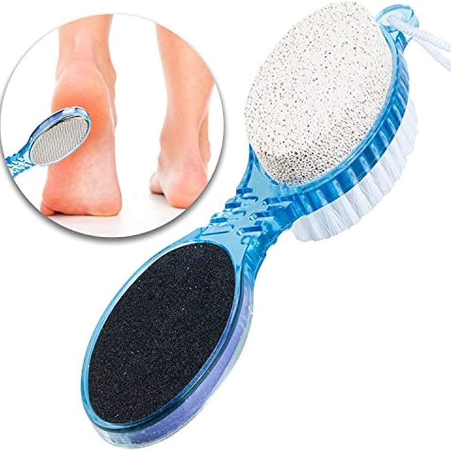 2 Pcs 4 in 1 Foot File with Pedicure Multiuse Manicure Pedicure Brush Cleanse Scrub File Buff