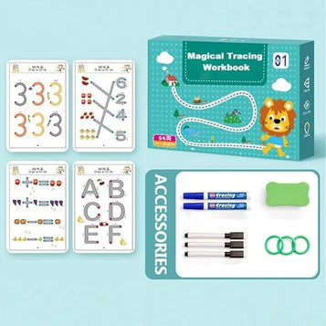 Magic Tracing Workbook Set Reusable Calligraphy Practice Drawing Copyb ...