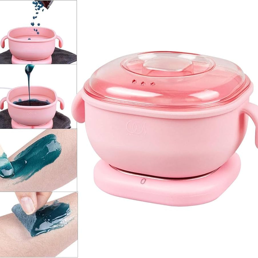 Portable and Easy To Use Electric Silicone Non-Stick Wax Warmer Heater Machine with Lid for Gentle Hair Removal For Men and Women