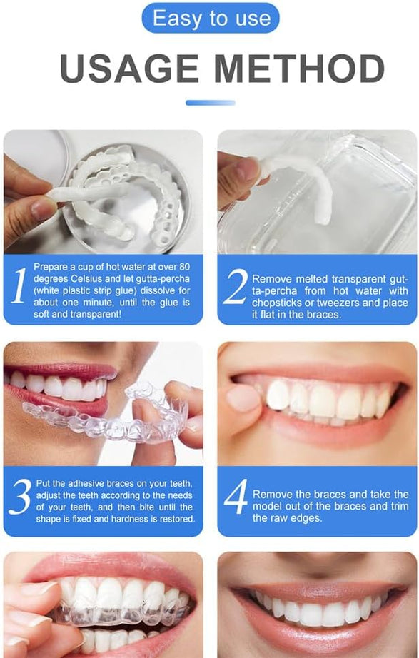 Snap On Smile Veneers Moldable False Artificial Braces Teeth Kits For Men And Women
